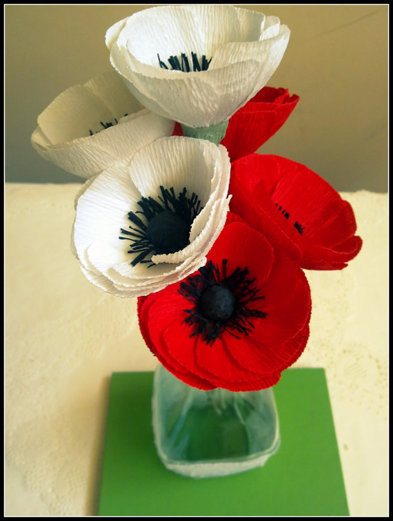 Wedding - Paper Poppies for Wedding Decorations and Bouquets