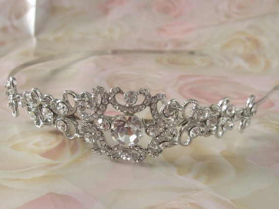Hochzeit - Bridal rhinestone crystal headband,bridal headpiece, bridal hair accessories, wedding headband rhinestone, bridal headband crystal
