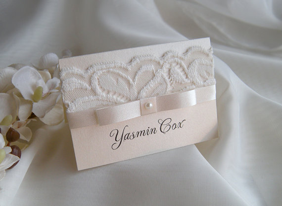 Hochzeit - Place Cards, Sample Place Cards, Name Card, White Wedding Place Card