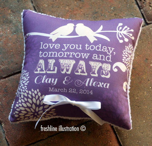Свадьба - Wedding Ring Pillow - Wedding Ring Bearer Pillow - Personalized - Monogrammed Pillow - For Your Wedding