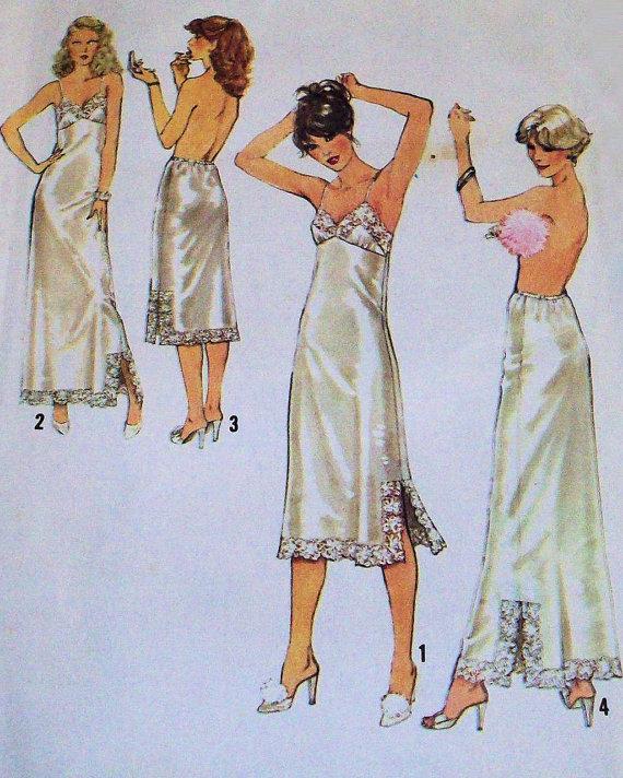 Hochzeit - Vintage Simplicity :8862 UNCUT Lingerie Special Occasion Full Slip Half Slip in Two Lengths Sewing Pattern