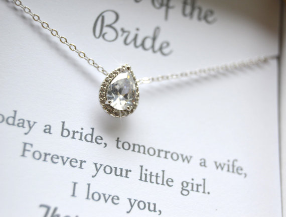 Свадьба - Mother of the Bride gift, Crystal Necklace,mother gift, Mother of the bride, Maid of honor, Bridesmaid gifts ,wedding jewelry,