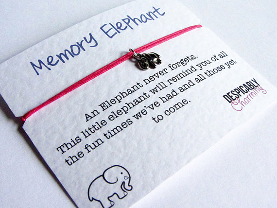 Свадьба - Elephant Friendship Bracelet - Elephant bracelet bridesmaid Gift - Wedding Favour