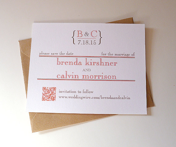 Wedding - 25 QR Code Save the Date Card
