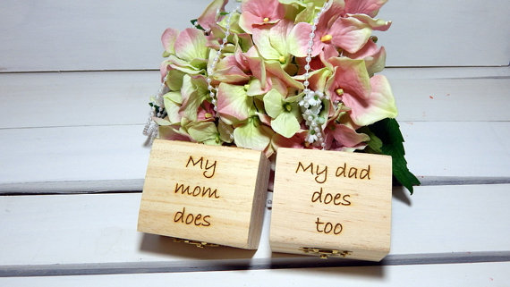 Wedding - Personalized Set of TWO Ring Boxes, Ring bearer boxes, Wedding Ring Boxes