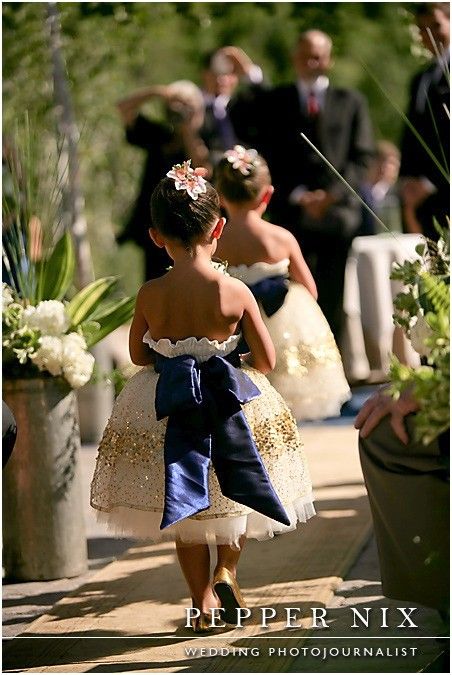 Mariage - Gold Constellation Flower Girl Dress (your Choice Of Sash Color)