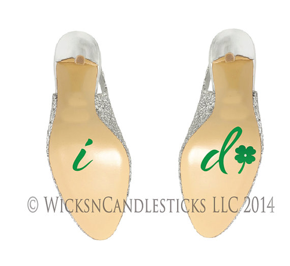 زفاف - Irish Clover i Do for Your Wedding Shoe Decal