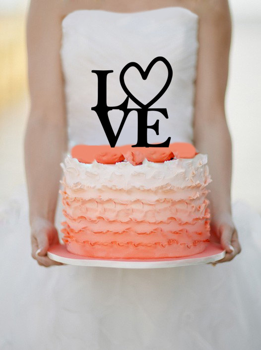زفاف - Love  Wedding Cake topper Monogram cake topper Personalized Cake topper Acrylic Cake Topper