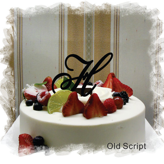زفاف - Wedding Cake Topper - 5"or 6" Beautiful Single Monogram letter Cake Topper ( Special Custom Made Initial Wedding Topper )