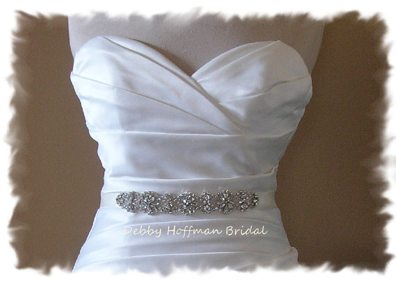 Wedding - NEW ~ Rhinestone Crystal Bridal Sash, Rhinestone Wedding Belt, Crystal Belt, Jeweled Wedding Dress Sash, No 4066S-7, Wedding Accessories