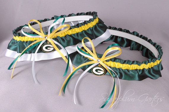 Hochzeit - Green Bay Packers Wedding Garter Set