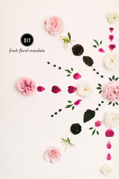 Hochzeit - DIY Fresh Floral Mandala Backdrop