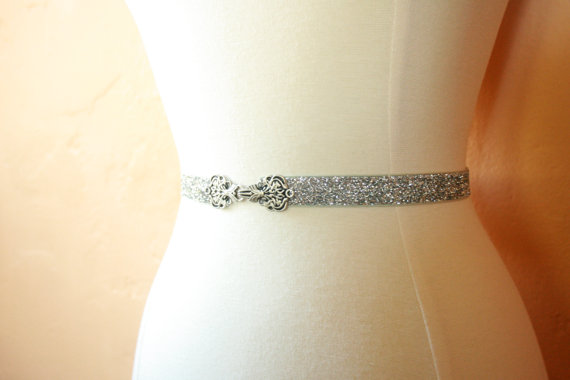 زفاف - Silver Bridal/Bridesmaid Belt