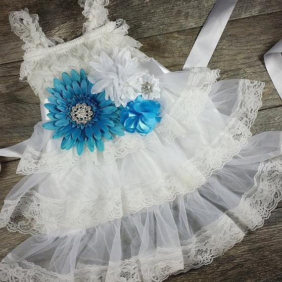 زفاف - White Chiffon Dress // Flower Girl Dress // Girls Birthday Dress // Frozen Dress