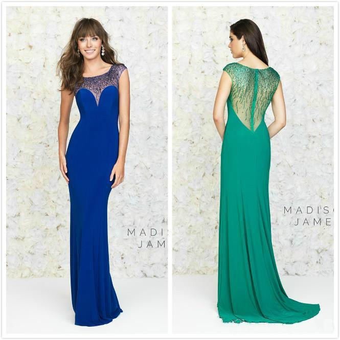 Hochzeit - Exquisite Evening Dresses 2015 Madison James Illusion Back And Neckline Scoop Sleeveless Mermaid Floor Length Prom Dresses Party Gowns Online with $120.16/Piece on Hjklp88's Store 