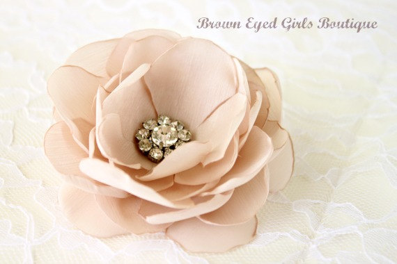 زفاف - Blush Bridal Flower Hair Clip, Blush Wedding Hair Accessory, Blush Fascinator, Blush Bridal Head Piece