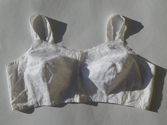 Свадьба - XXL Brassiere Soviet -Time Vintage Underwear Cotton Lingerie Ladies Unused Bra White Cotton Bra Made in USSR  era 1970-s