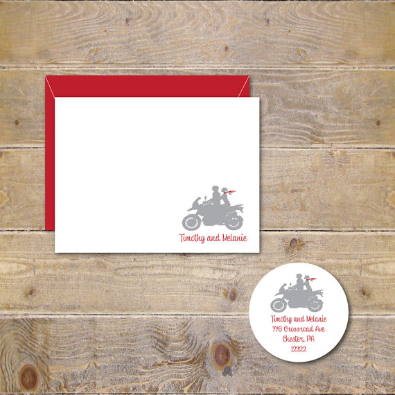 زفاف - Wedding Thank You Cards, Motorcycle Wedding Thank You Cards, Motorcycles, Bridal Shower Thank You Cards, Bridal Shower, Affordable Weddings