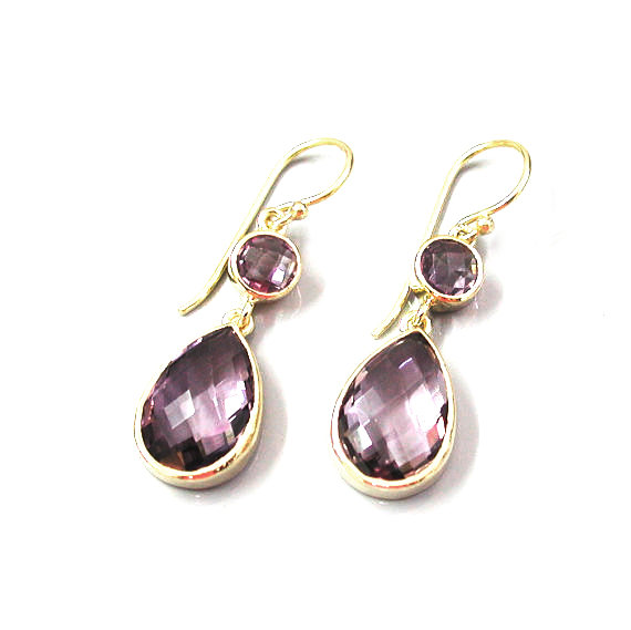 Hochzeit - February Birthstone Earrings - Purple Amethyst Earrings - 925 Sterling Silver 18K Gold Vermeil - Gemstone Jewelry