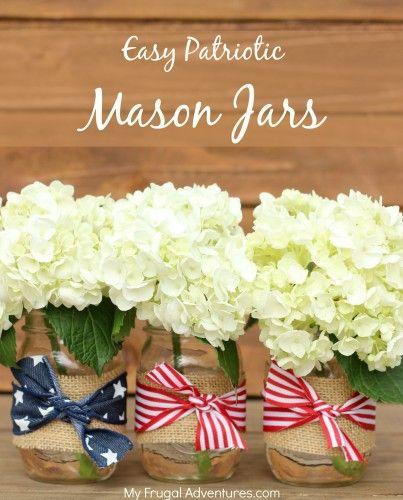 Hochzeit - Super Simple 4th Of July Mason Jars