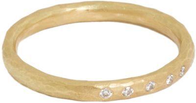 Wedding - Malcolm Betts Diamond & Hammered Gold Ring