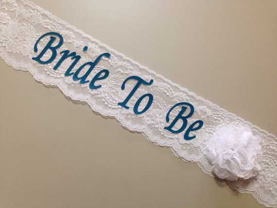 Hochzeit - Lace Bachelorette Sash - Lace Bridal Shower Sash - Basic Lace ***Design Your Own Sash***