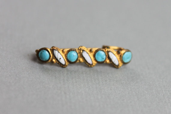 Свадьба - Victorian Turquoise Gilt Lingerie Beauty Pin / Antique Doll Jewelry / Infant Brooch / Bridal Jewelry