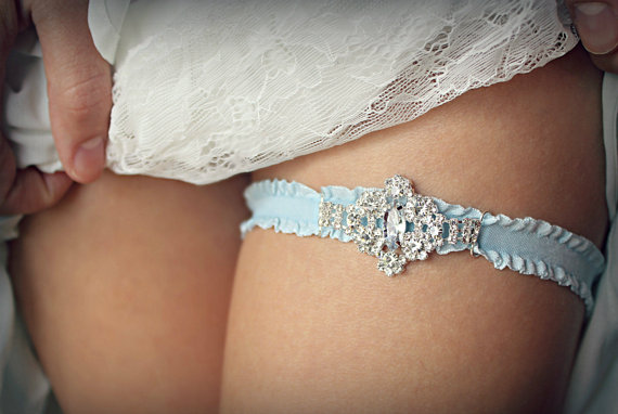Hochzeit - Wedding Garter, Cinderella Something Blue Snowflake Garter - Blue Toss Garter, Bridal Lingerie Accessories, Wedding garder Belt
