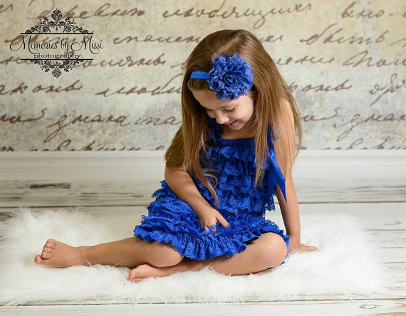 Свадьба - Flower girl dress, Royal Blue Petti Lace Dress, toddler, baby dress, girls dress, Birthday dress, wedding flower girls, 4th of July, ruffle
