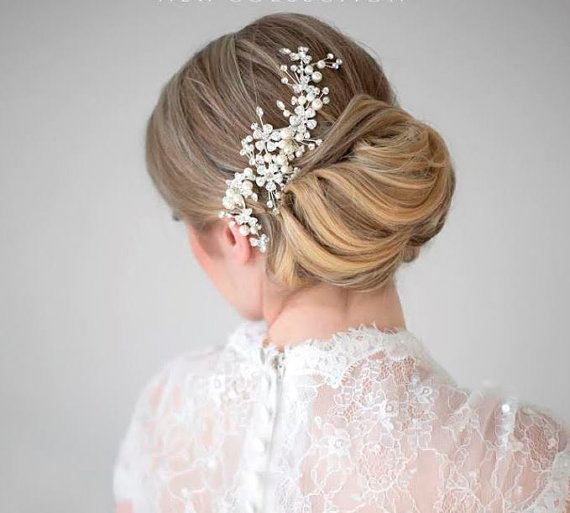 زفاف - Bridal Pearl Hair Comb, Wedding Hair Comb, Crystal & Pearl Hair Comb, Bridal Head Piece