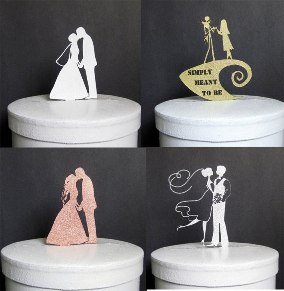 Wedding - Custom Colors for Cake Toppers, wedding cake toppers