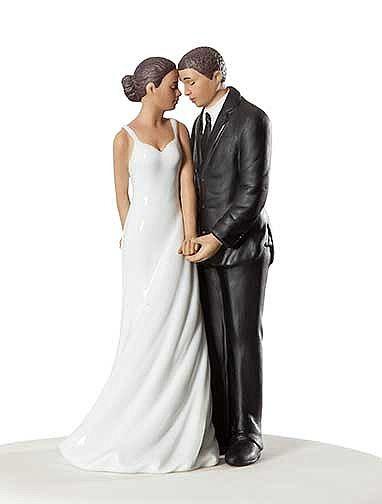 Hochzeit - Wedding Bliss African American Wedding Cake Topper Figurine - Custom Painted Hair Color Available - 707566