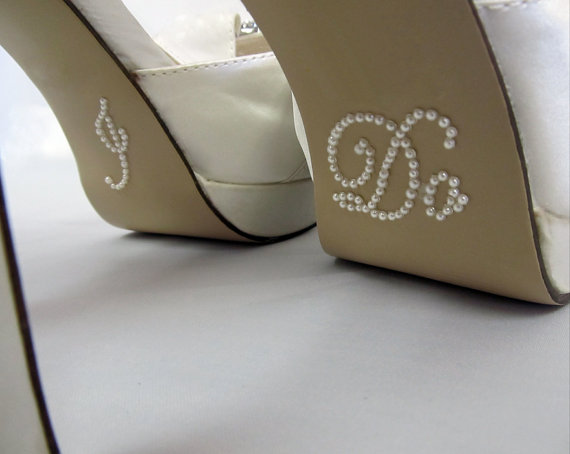 زفاف - I Do Shoe Stickers - PEARL I Do Wedding Shoe Appliques - Pearl I Do Shoe Decals for your Bridal Shoes