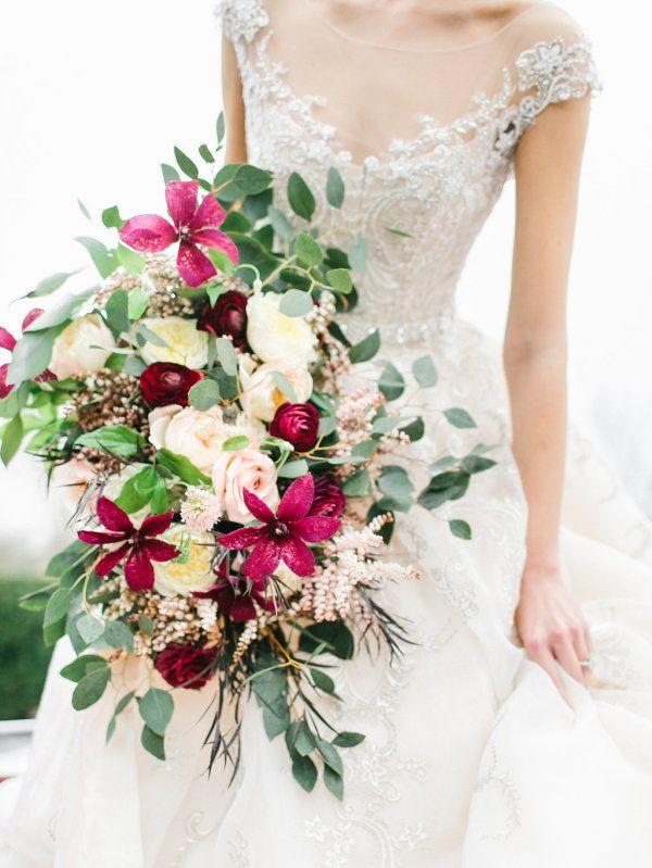 زفاف - Garnet And Pink Bouquet