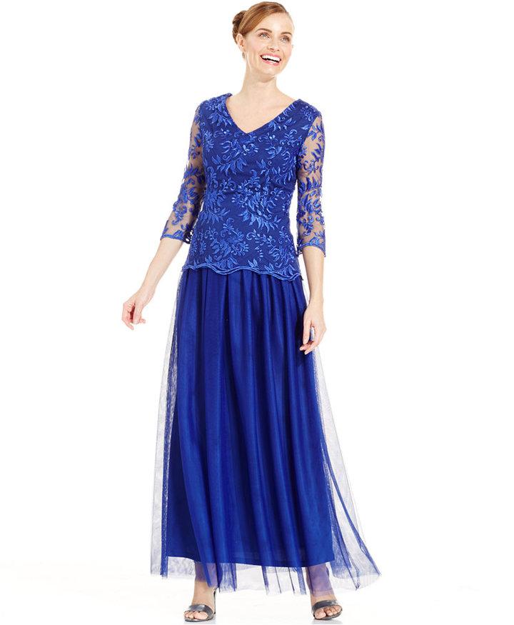 Mariage - Alex Evenings Embroidered Popover Gown