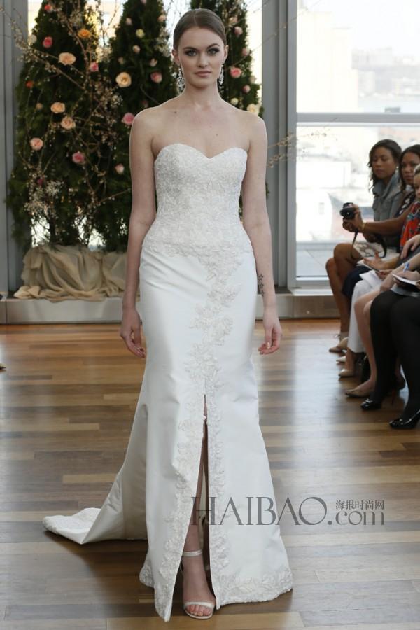 Hochzeit - Gorgeous Garden Split Front Mermaid Wedding Dresses Satin 2015 Isabelle Armstrong Embroidery Cheap Chapel Train Bridal Gown New Designer Online with $129.95/Piece on Hjklp88's Store 