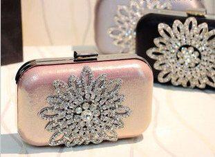 Wedding - The Great Gatsby Woman Crystal Flower Clutch Handbag