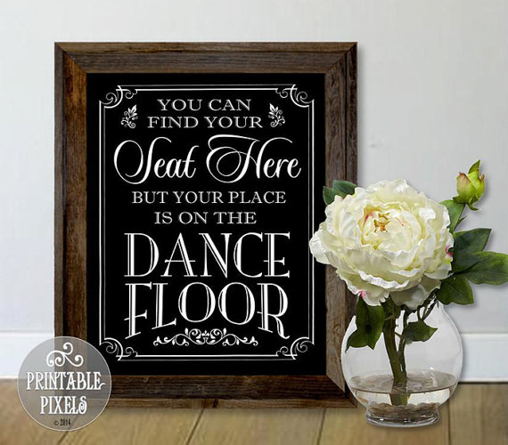 Свадьба - You Can Find Your Seat Here Printable Wedding Sign  // Black // 5 Sizes // DIY Instant Download PDF // Ready To Print