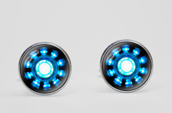 Mariage - Iron man Cufflinks, arc reactor Cuff Link, Gifts for men, Wedding, Silver Plated, Jewelry