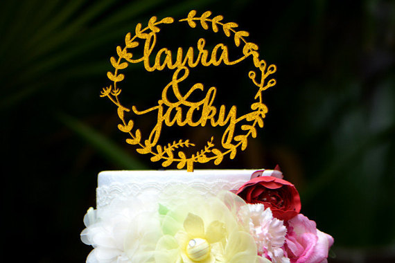 Mariage - Wedding Cake Topper Monogram Mr and Mrs cake Topper Design Personalized with YOUR Last Name 083