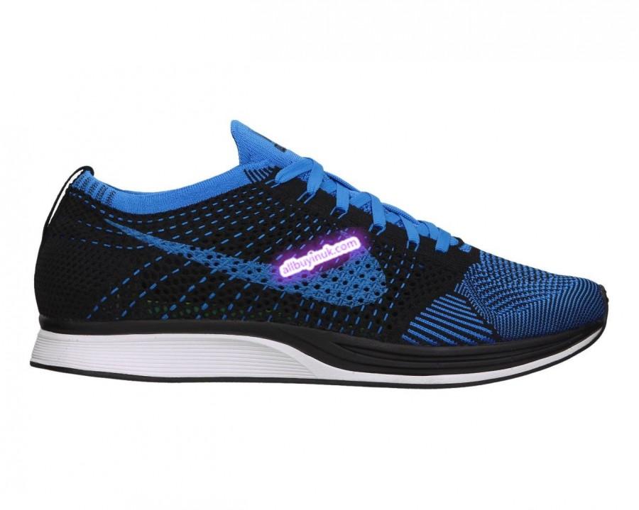 Wedding - Unisex Nike Flyknit Racer Black/Blue Running Shoes 2015