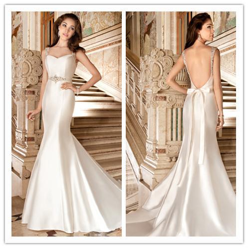 Hochzeit - New Arrival 2015 Wedding Dresses Ivory Backless Sweetheart Mermaid With Beads Vestido De Novia Cheap Custom Bridal Dress Gown Chapel Train Online with $126.39/Piece on Hjklp88's Store 