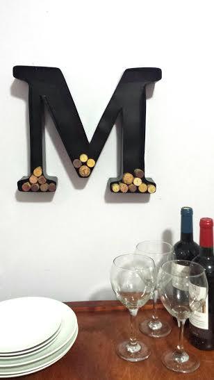 Mariage - Monogram Wine Cork Holder- Wedding Gift - Man Cave Decor - Bridesmaid Gift - Groomsman Gift