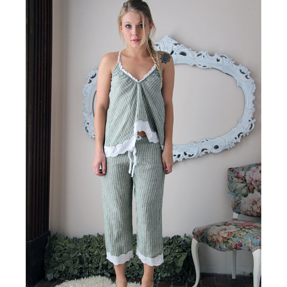 زفاف - linen pajama camisole - CHARM - made to order