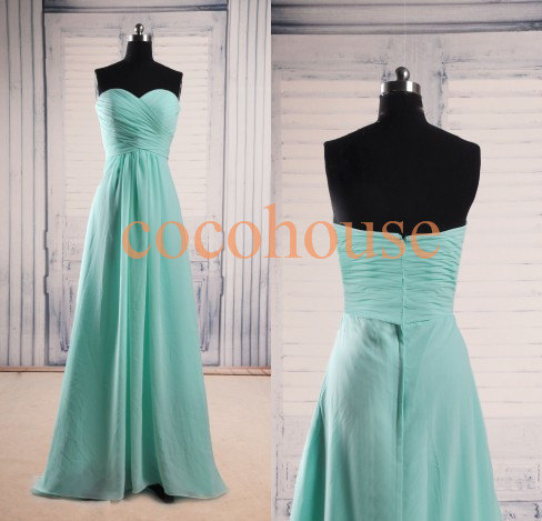 Mariage - Mint Simple Long Bridesmaid Dresses Cheap Prom Dresses Homecoming Dresses Simple Evening Dresses Wedding Party Dresses Hot Party Dress