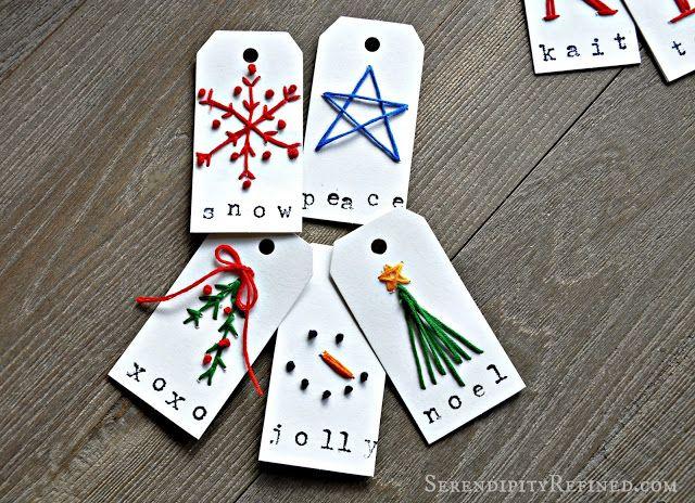 Hochzeit - Christmas Holiday Personalized Monogram Gift Tag Craft