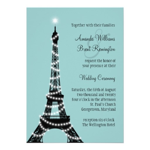 Свадьба - Parisian Lights Wedding Invitation (turquoise)