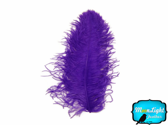 Wedding - Wedding Centerpiece Feathers, 10 Pieces - 18- 24" PURPLE Large Wing Plumes Centerpiece Feathers : 2232