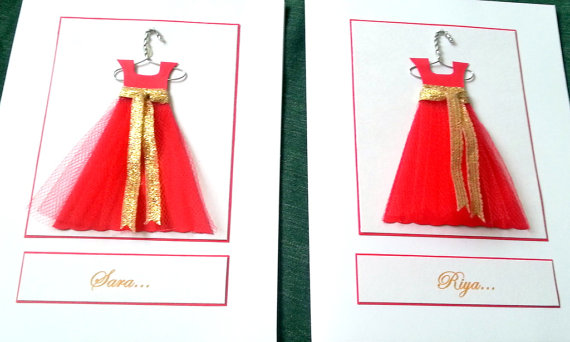 زفاف - Will you be our Flower Girl bridesmaid wedding party invite red gold