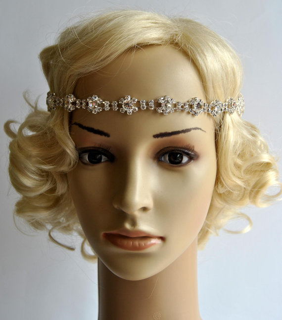 Mariage - Bridal Rhinestone Headband, Crystal Headband, Wedding  Bridal tie on ribbon Headband Headpiece,